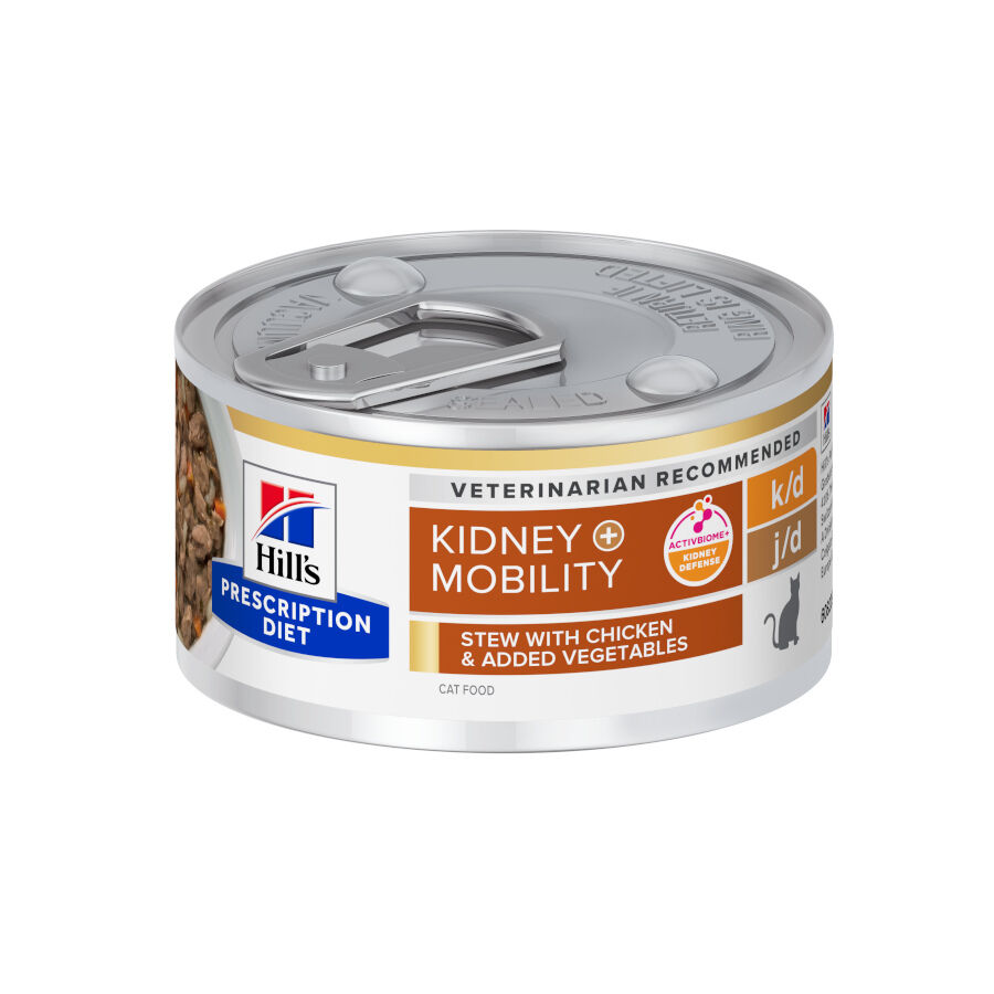 82 g Hill's Prescription Diet Cat k/d + Mobility Estofado de Pollo lata para gatos, , large Imagen numero 1